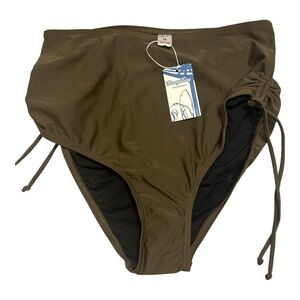 Danga Bay Women High-Waisted Olive Green Bikini Bottom Size Medium